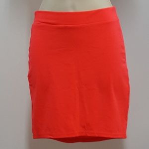 H&M Divided XS Mini Coral Pink Stretch Skirt